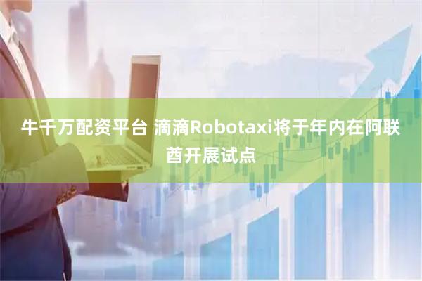 牛千万配资平台 滴滴Robotaxi将于年内在阿联酋开展试点